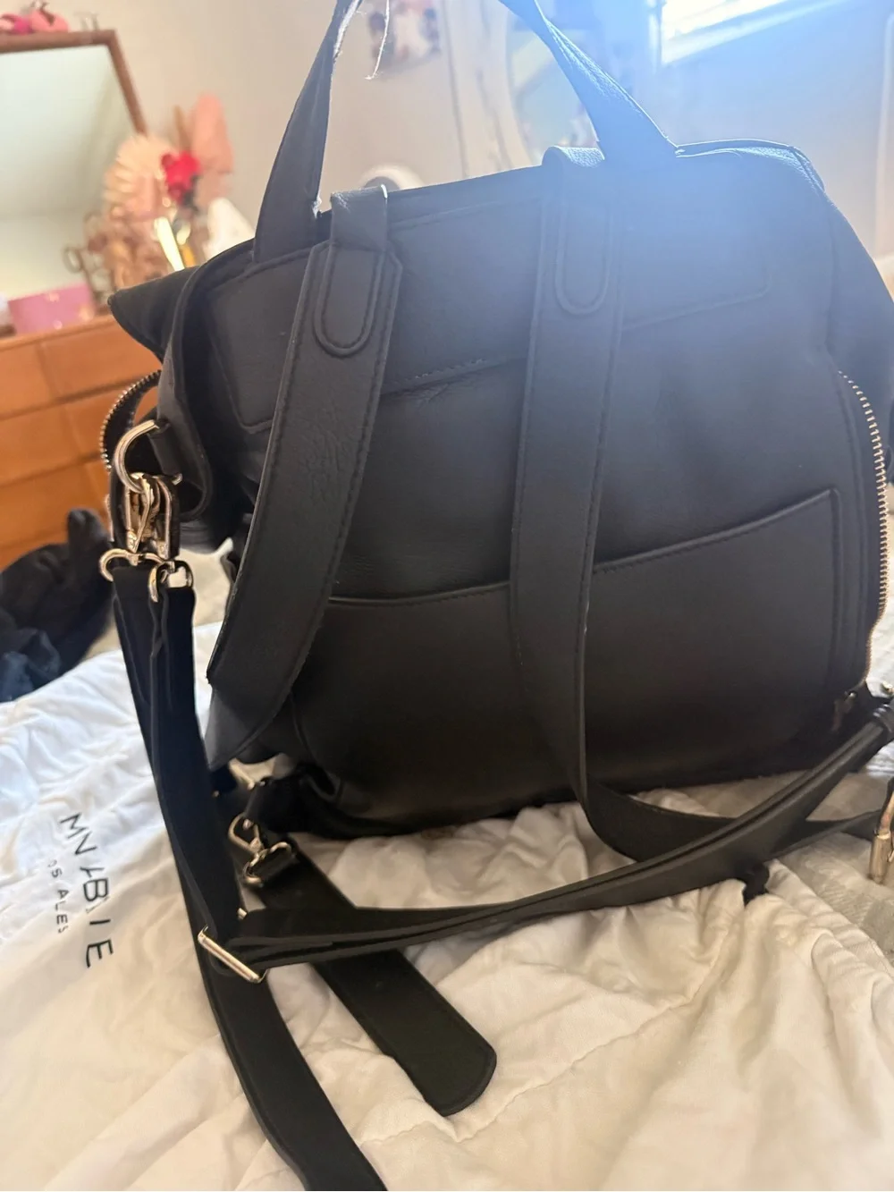Mina Baie Vegan Leather Diaper Bag (older Model)